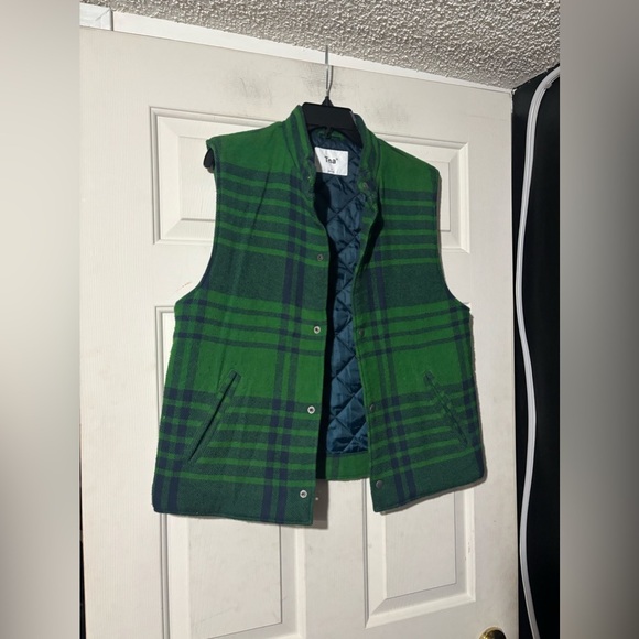 TNA bancoft fleece plaid puffer vest - Picture 2 of 5